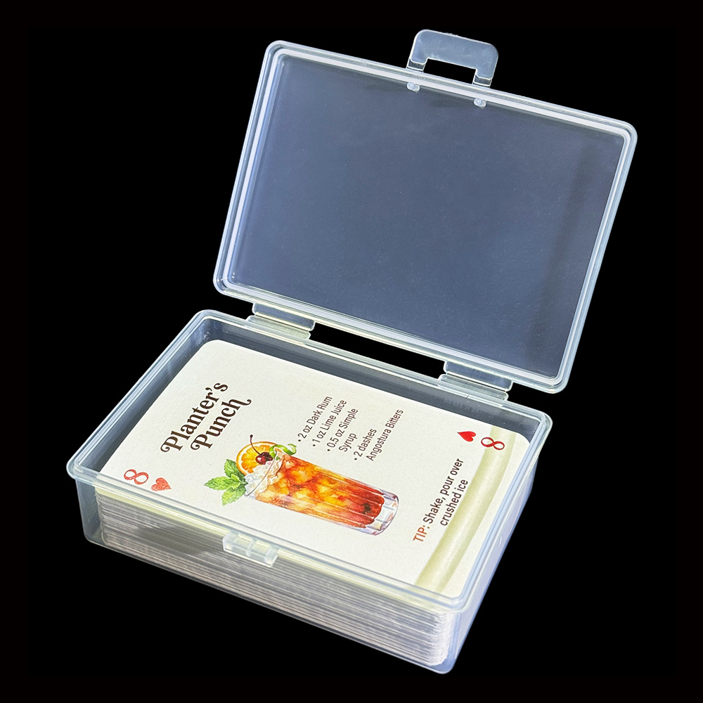 Cocktail Recipe Book - 54枚のカードで構成されたオリジナルカクテルレシピ集、バーテンダーガイド、パーティープレイカード、ホームバー装飾、収納ボックス付きドリンクゲーム