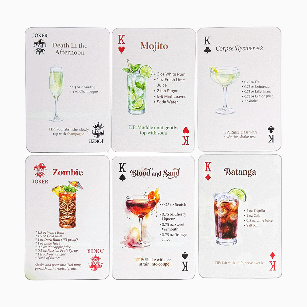 54枚のカードで構成されたオリジナルカクテルレシピ集、バーテ - Cocktail Recipe Book のレビューと価格