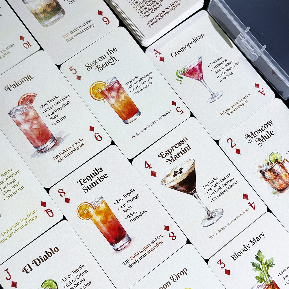 54枚のカードで構成されたオリジナルカクテルレシピ集、バーテ - Cocktail Recipe Book のレビューと価格
