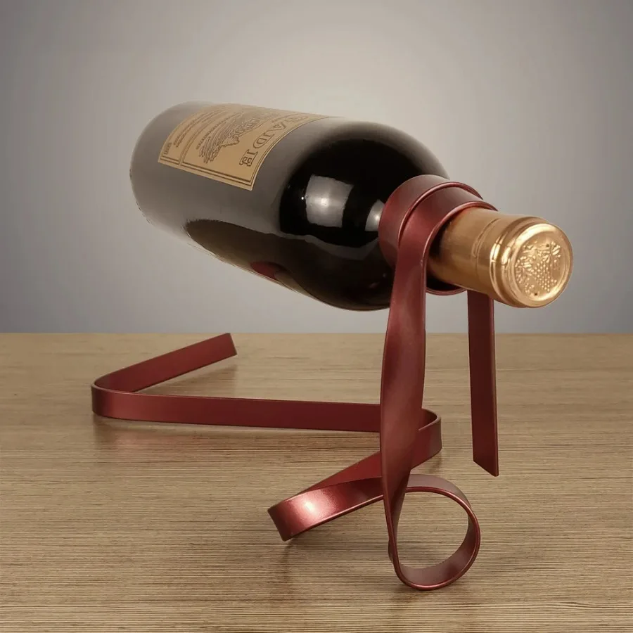 カラフルなリボンアイアン製ワインボトルホルダー装飾棚、クリエ - Home Bar And Cabinet のレビューと価格