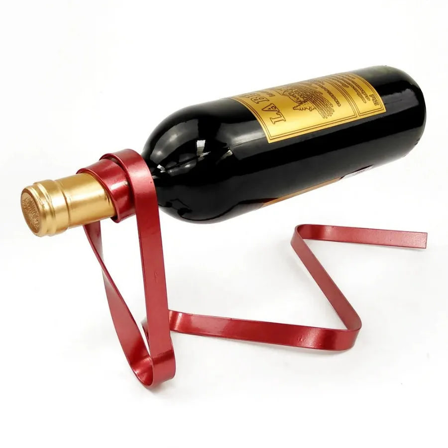 カラフルなリボンアイアン製ワインボトルホルダー装飾棚、クリエ - Home Bar And Cabinet のレビューと価格
