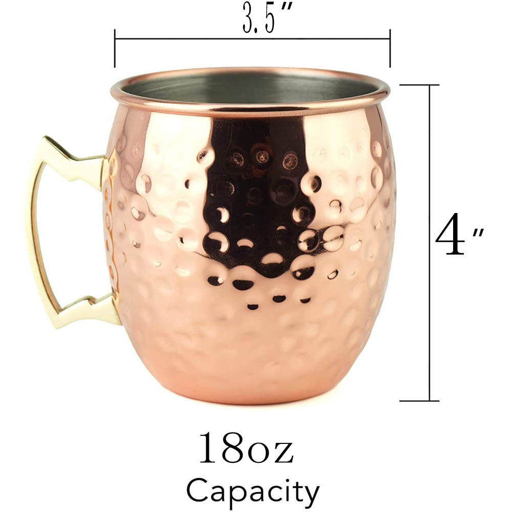 銅メッキのマグカップ,18オンス,100% 手作り,2個,カ - Mule Copper Mug のレビューと価格