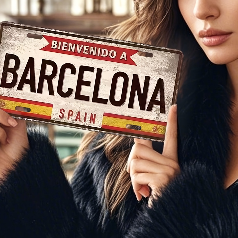 ヴィンテージ「スペイン、バルセロナへようこそ」メタルサイン  - Home Barcelona のレビューと価格