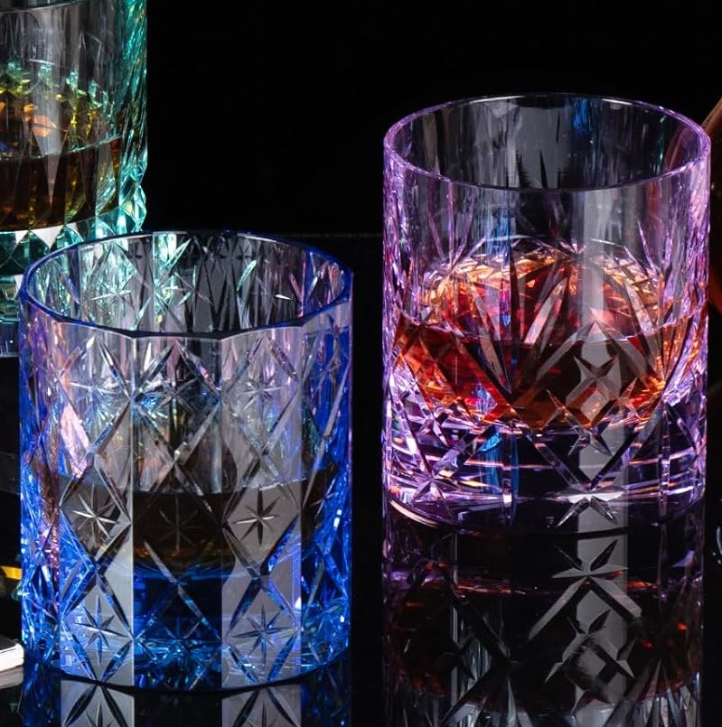 7オンスの手彫りK9クリスタルウイスキーグラス、厚底シームレ - Old Fashioned Glass のレビューと価格