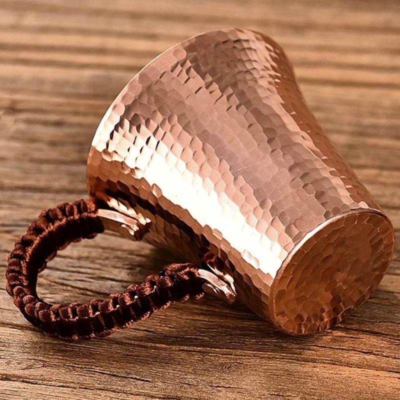 ヴィンテージ純銅マグ、手作りハンマーテクスチャ織りハンドル朝 - Mule Copper Mug のレビューと価格